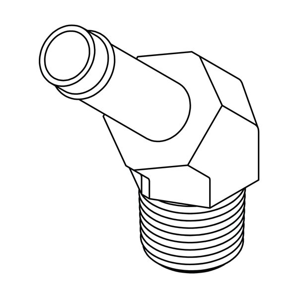 Tompkins Hydraulic Fitting-Steel08 BEADED STEM-08MP 45 4503-08-08